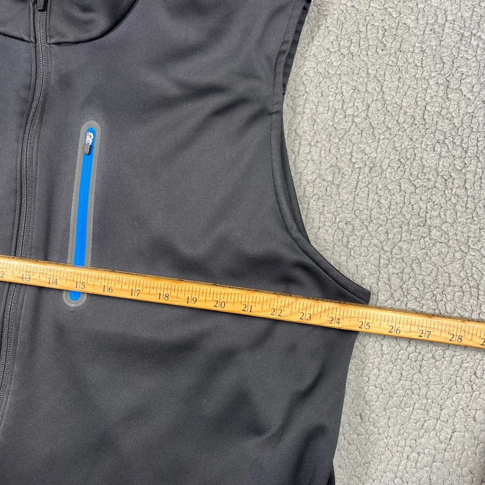 Slazenger Golf Vest Black Blue Fleece Lined Mens Full Zip Size 2XL